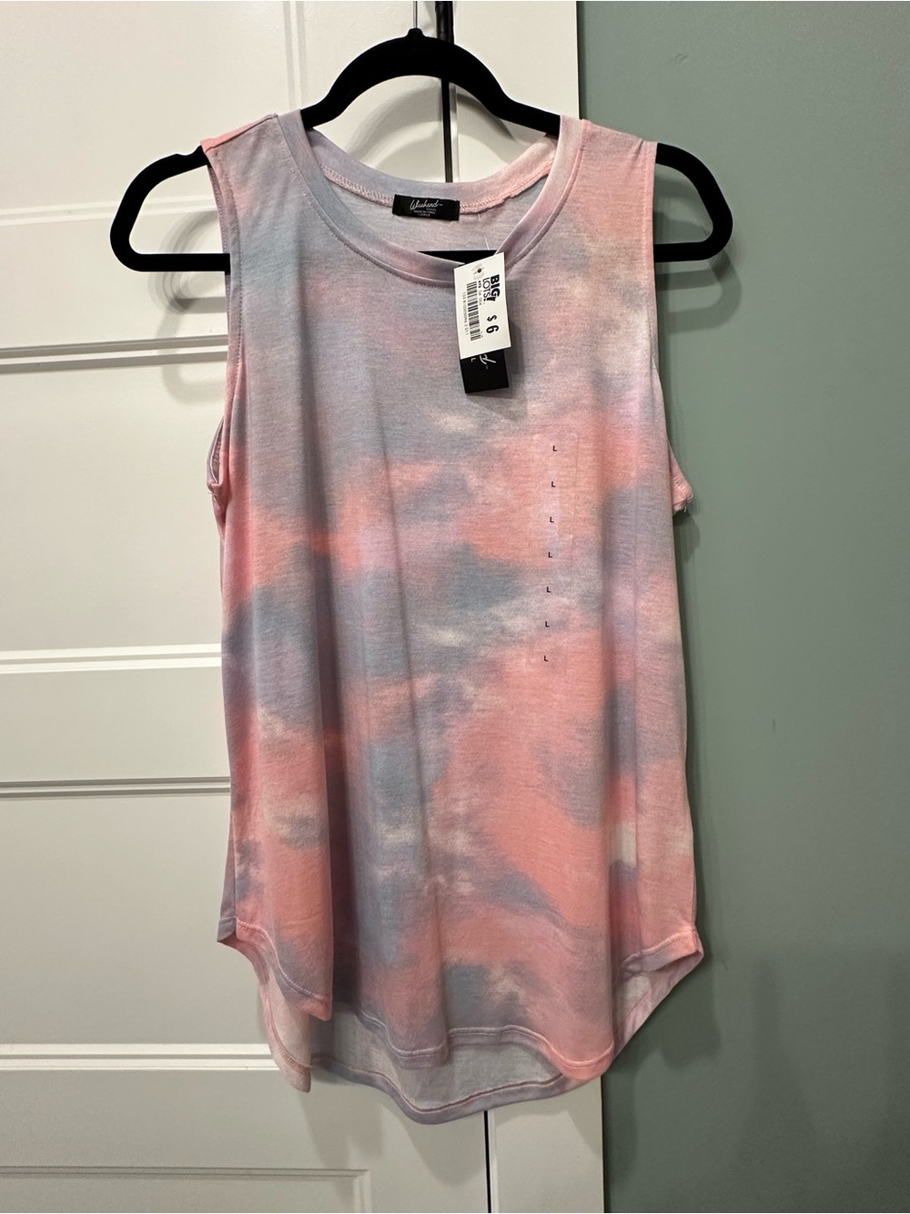 Lulu's Pastel Pink & Light Blue Tie-Dye Muscle Tank